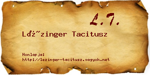 Lézinger Tacitusz névjegykártya